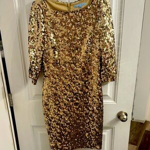 ANTONIO MELANI Gold Sequin Dress